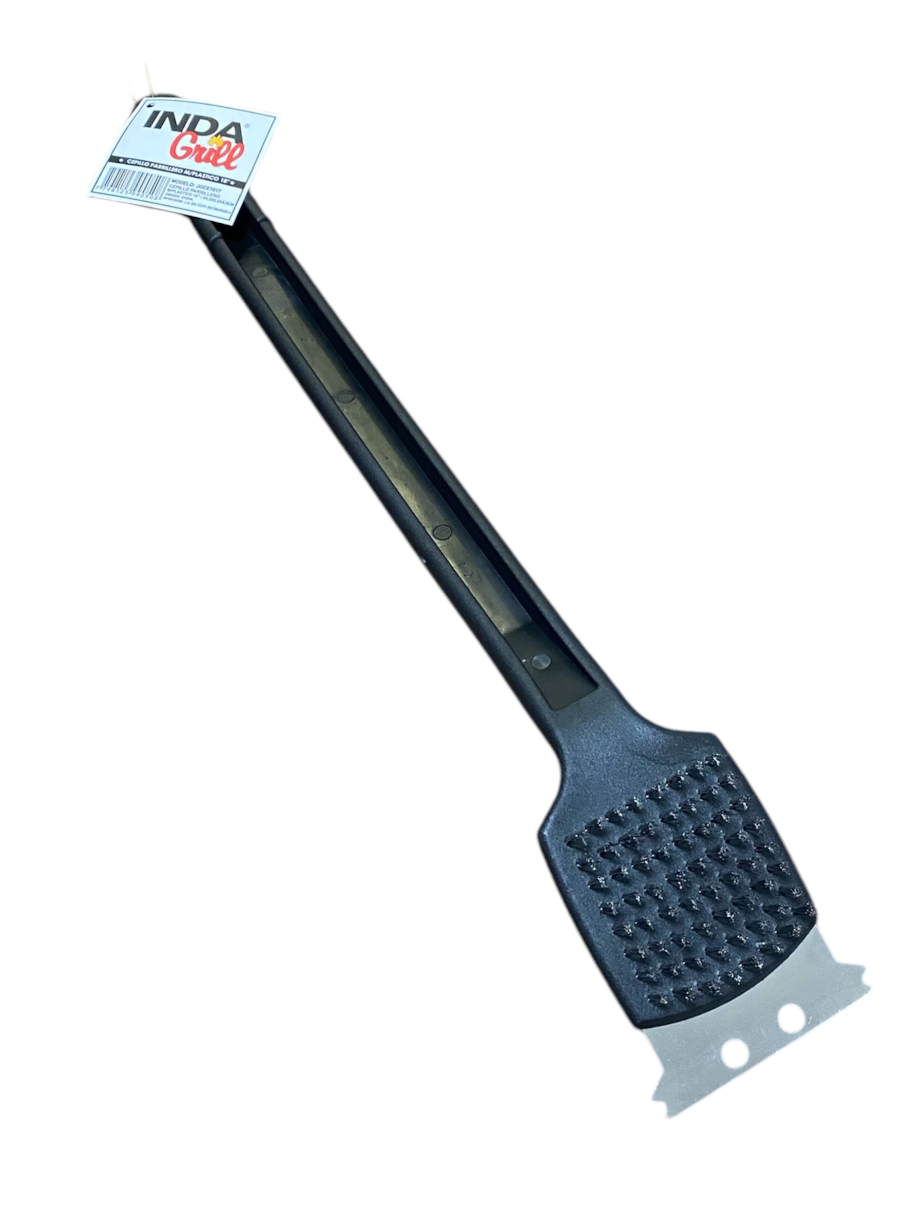 Cepillo Parrillero Mango Plástico 18" 2 en 1 Indagrill - Imagen 2